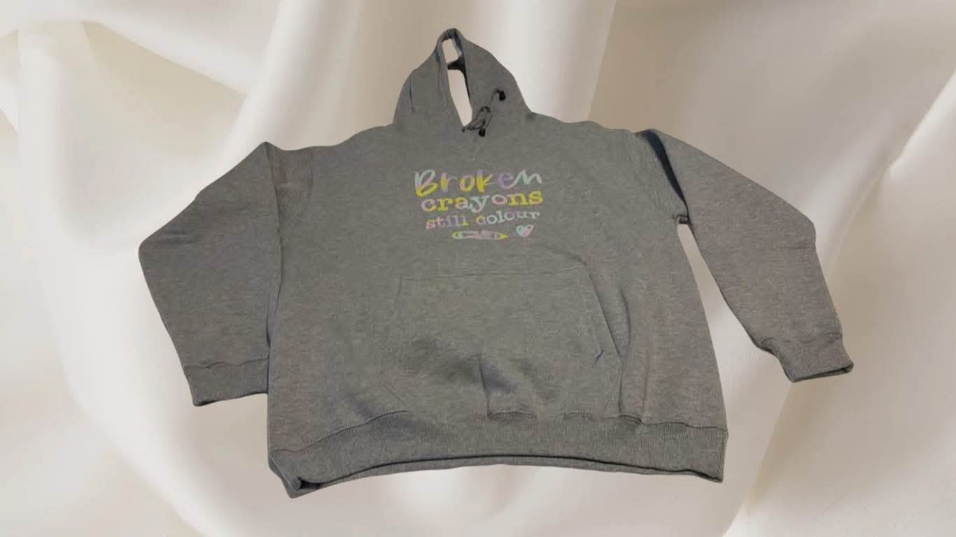 Grey “Broken Crayons Still Colour” Hoodie