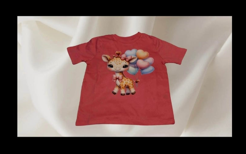 Giraffe & Heart Balloons Tee