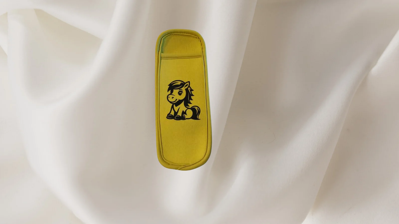 Yellow Horse Embroidered icy pole holder