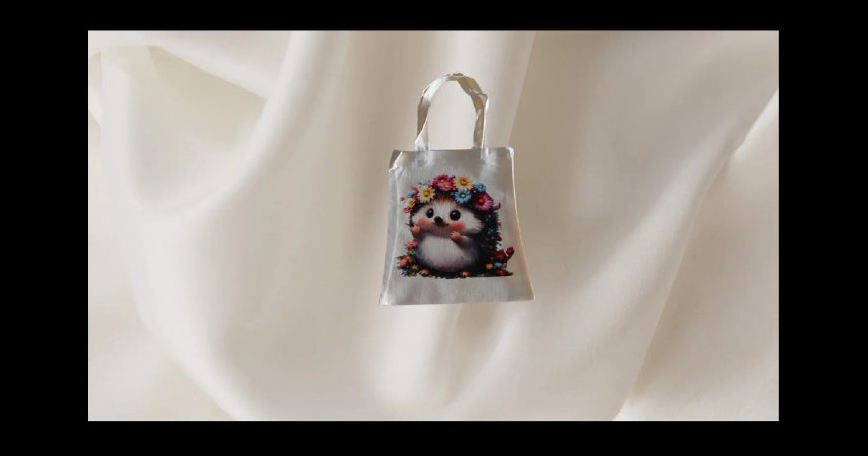 Floral Hedgehog Tote Bag