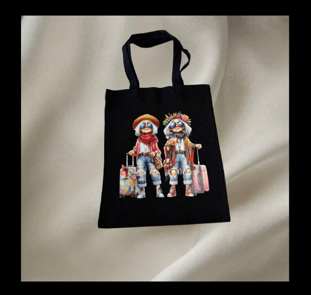 Hippie Ladies Doll Tote Bag