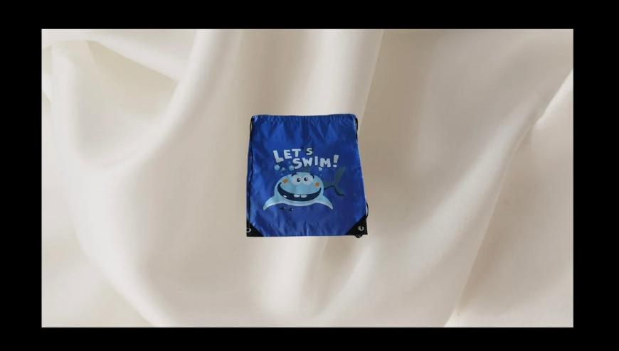 Let’s Swim Shark Drawstring Bag