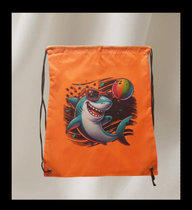 Cool Shark Drawstring Bag