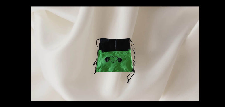 Fitness Heart Drawstring Bag