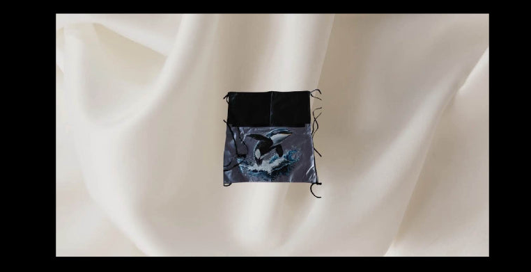 Orca Whale Drawstring Bag